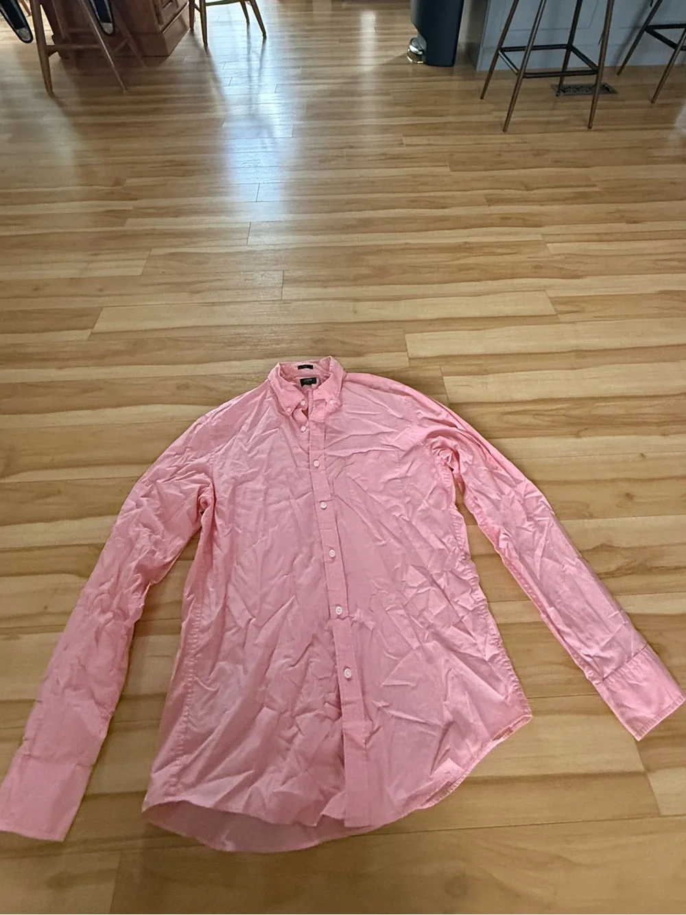 J. Crew Men's Pink Button-Down Dress Shirt (L) slim fit